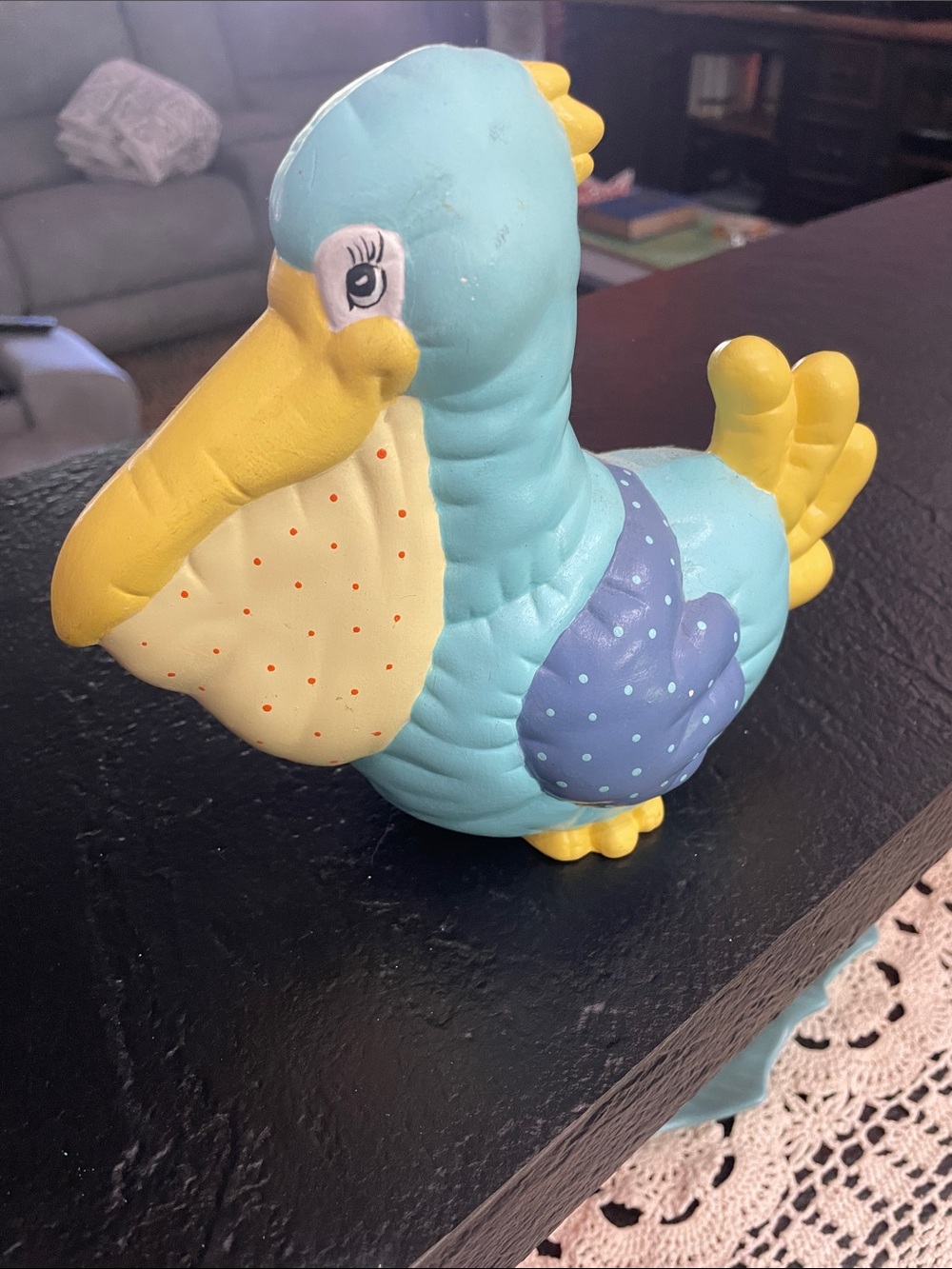Blue and Yellow Decorative Pelican Figurine - Home Accents - Picture 3 of 6